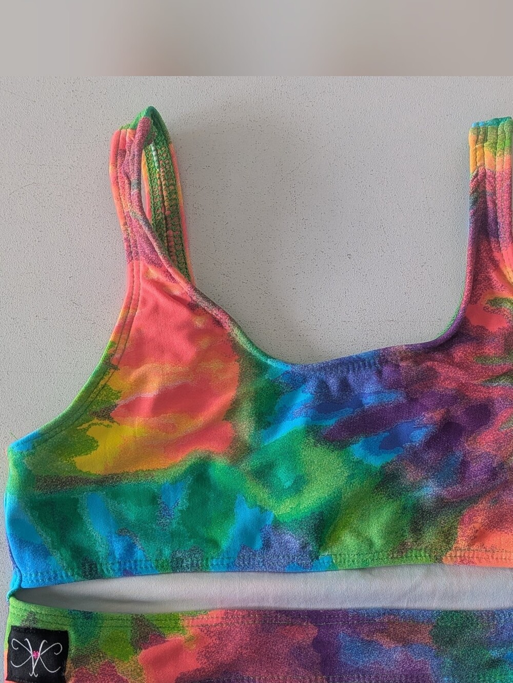 Kandi Kouture Vibrant Tie-Dye Cutout Dance Top | Size CXL (10/12)
